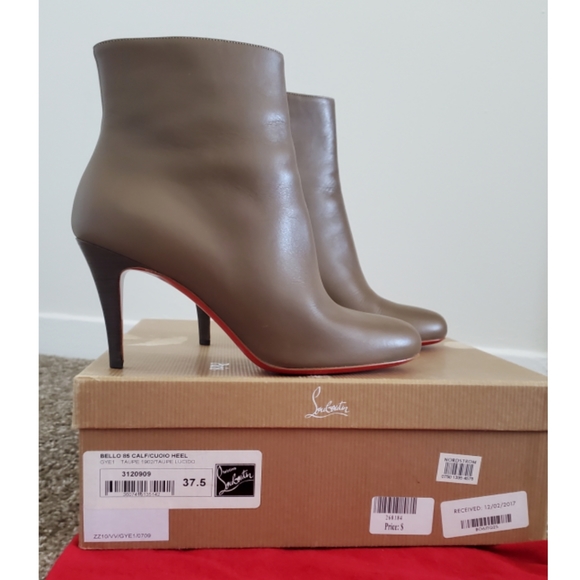 Christian Louboutin Belle Bootie 85mm Taupe 37.5 - Picture 2 of 6